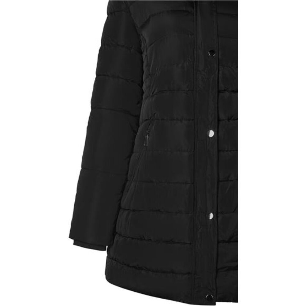 Women's Winter Quilted Puffer Long Coat Jacket - Picture 4 of 6